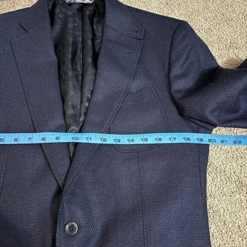 Robert‎ Graham | Blue Navy Wool Cashmere Blend Blazer Sport Coat 2-Button Sz 42L
